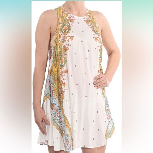 Free People Intimately Darjeeling Printed Mini Slip Dress In Ivory Combo Size XS - Picture 1 of 11